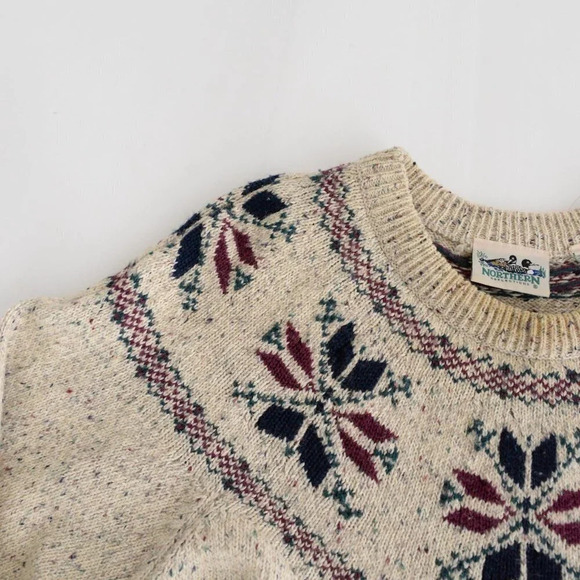 Vintage Northern Reflections Cream Crewneck  Knit Sweater - Picture 12 of 13